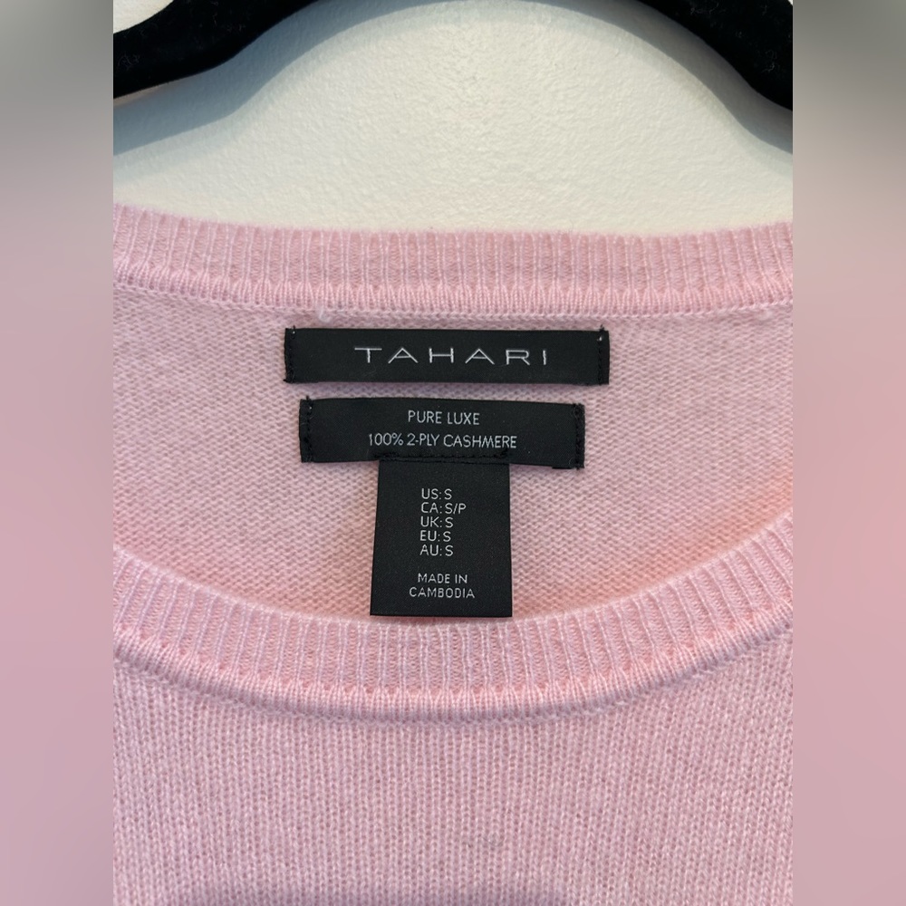 NWT Pink Tahari Cashmere Pullover - Picture 2 of 4